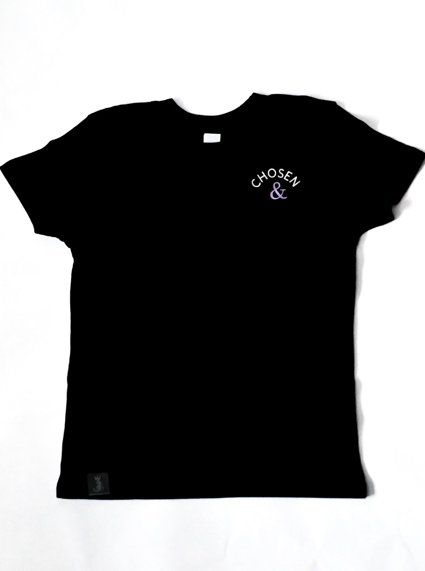 Chosen Royals children's affirmation shirt in black with white and purple lettering